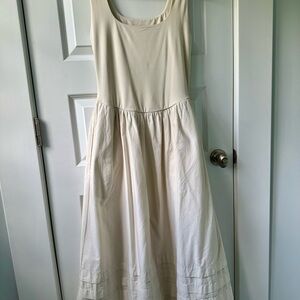 J.Crew Drop‑Waist Mixy Dress – Natural, Size Small, NWT